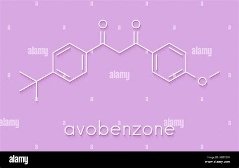 Avobenzone sunscreen molecule (UV filter). Skeletal formula Stock Photo ...