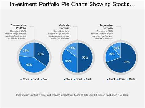 Investment Portfolio Pie Charts Showing Stocks Bonds Cash With ...