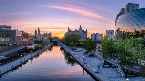 Images Canada Ottawa Ontario Canal sunrise and sunset 1920x1080