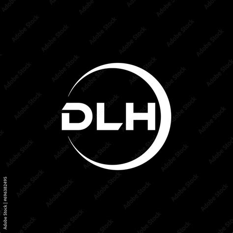 DLH letter logo design with black background in illustrator, cube logo ...