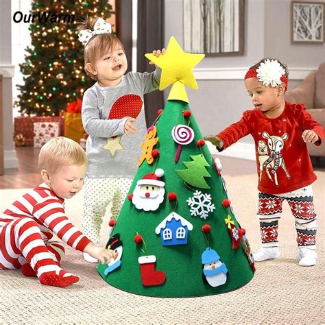 10.48€ 30% de DESCUENTO|OurWarm Árbol de Navidad de fieltro para niños ...