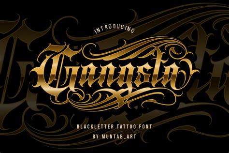 Gangsta Typeface | Tattoo Fonts | Stunning Blackletter Fonts ~ Creative ...