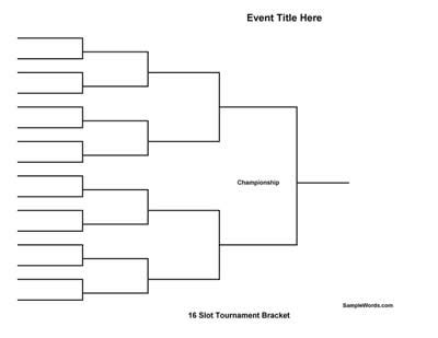 Free Printable 16 Team Tournament Bracket