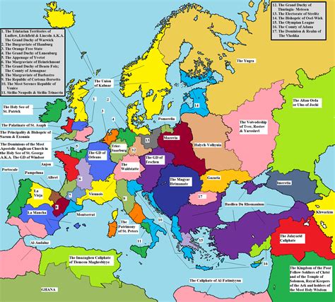 an image of a map of europe with all the countries in different colors ...