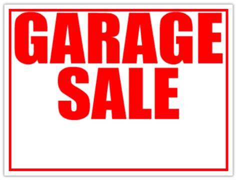 Garage Sale Lawn Sell Sign - Red Yard Sale Signs