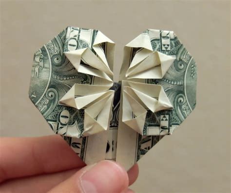 DIY Origami Money Heart | Diy origami, Money origami, Heart diy