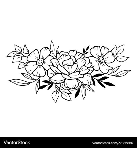 Flower Clip Art Flower Borders Outline Template Simple Flower ...