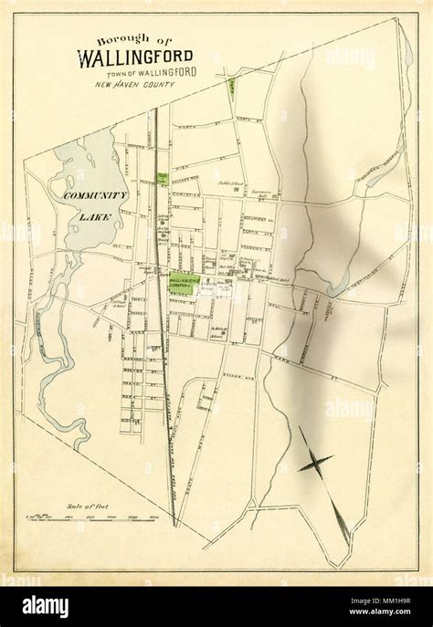 Map of Wallingford. Wallingford. 1893 Stock Photo - Alamy