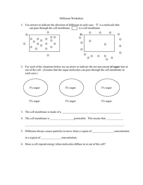 Diffusion student worksheet