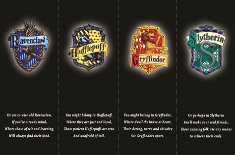 Harry Potter Bookmarks – The Four Houses of Hogwarts, from Skiffleboom ...