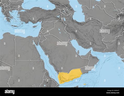 Yemen, Relief Map Stock Photo - Alamy