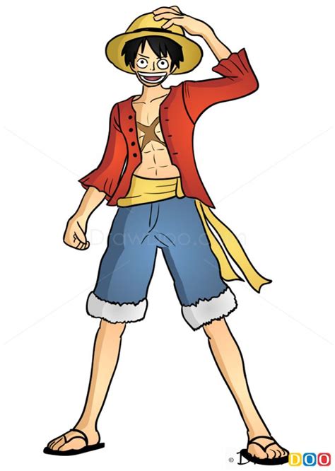 How to Draw Monkey D. Luffy, One Piece | Seni