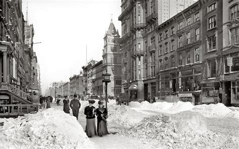 Historic Photo: Aftermath of the Great Blizzard of 1888, New York City.