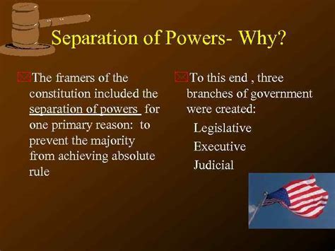 The Separation of Powers Separation of Powers-