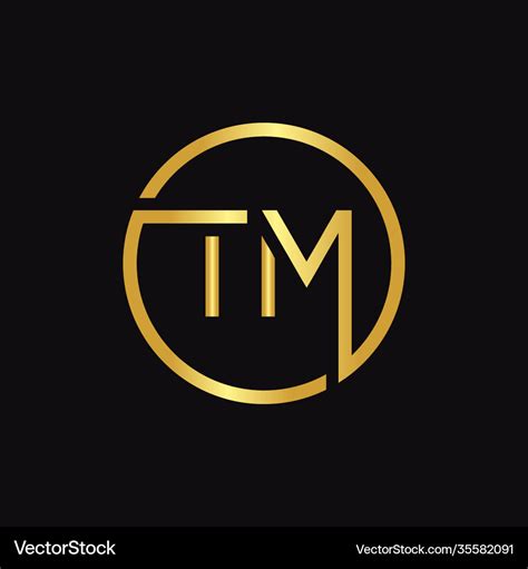 Initial circle tm letter logo design template Vector Image