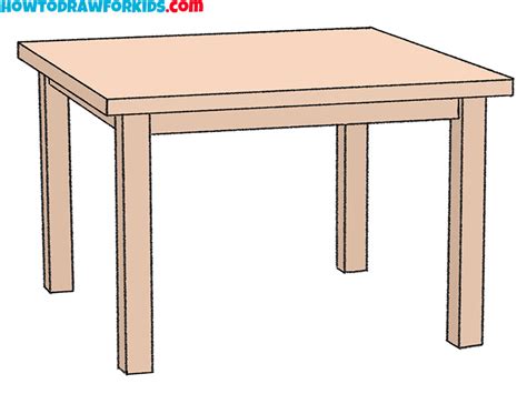 How to Draw a Table - Easy Drawing Tutorial For Kids