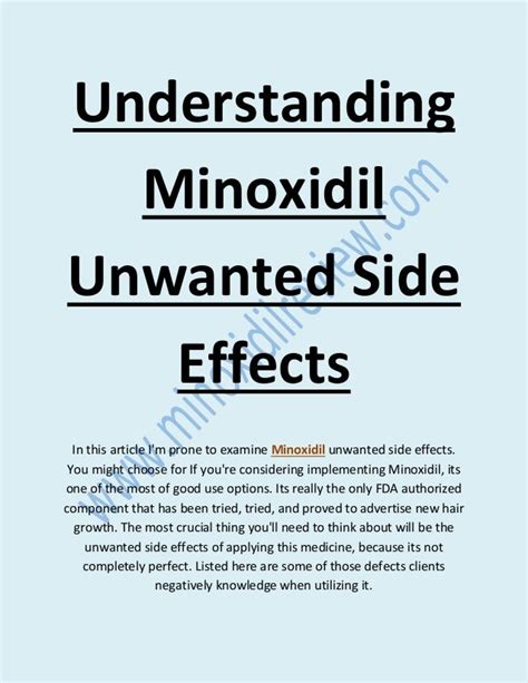 Understanding Minoxidil Unwanted Side Effects