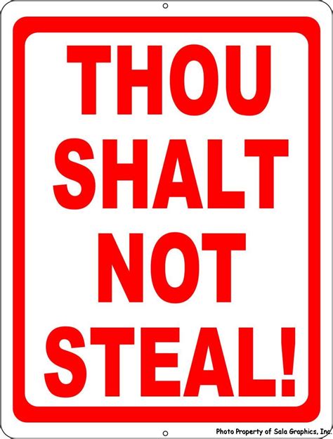 Thou Shalt Not Steal Sign. Size Options. Fun Way to Prevent Theft at ...