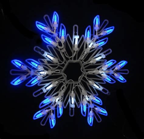 15" Pure White & Blue LED Lighted Snowflake Christmas Window Decoration ...