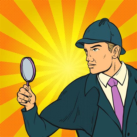 Detective Looking For Clues Pop Art Illustration 173902 Vector Art at ...