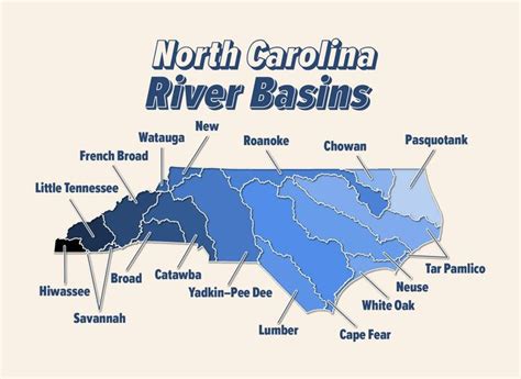 North Carolina River Basins Map | North carolina attractions, River ...