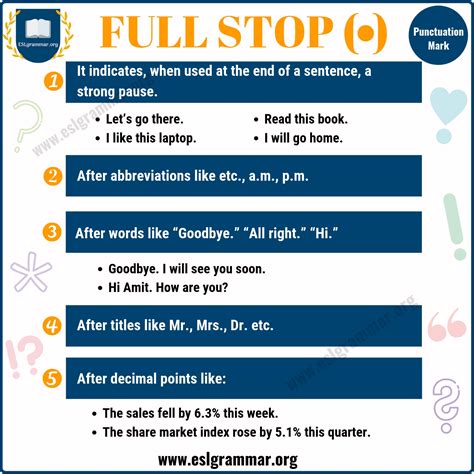 Full Stop: Understanding Its Usage and Importance in Writing - ESL Grammar