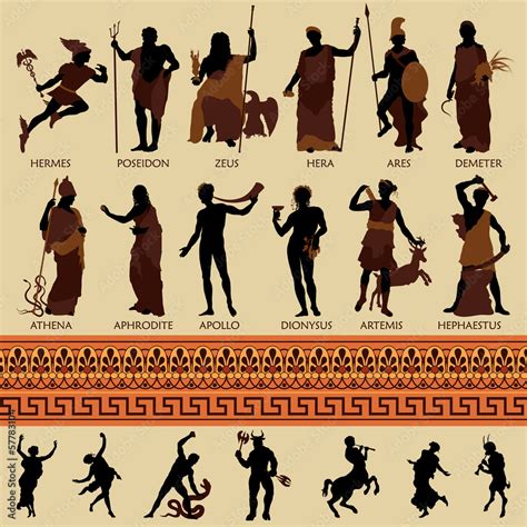 All 12 Greek Gods and Ancient Mythology Stock Vector | Adobe Stock