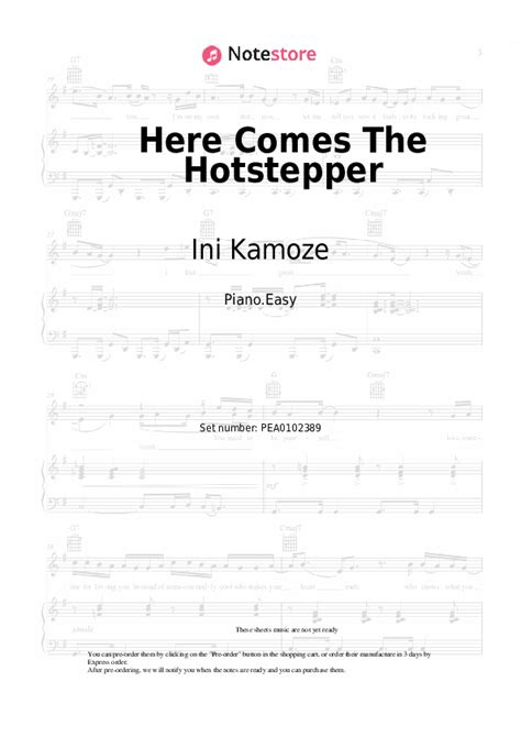 Here Comes The Hotstepper piano sheet music easy Ini Kamoze in Note ...