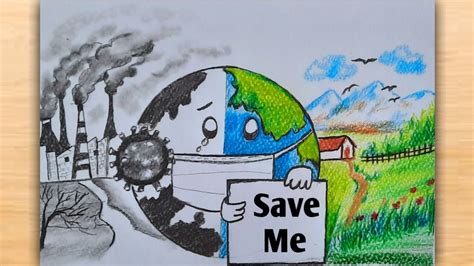 Save Environment Save Earth Drawing / Save Environment Poster Drawing ...