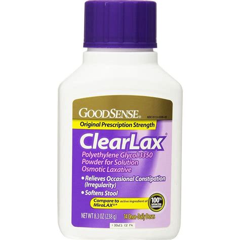 Good Sense Clearlax Polyethylene Glycol Osmotic Laxative Powder for ...