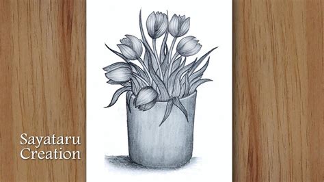 Flower Vase Drawing Pictures | Best Flower Site