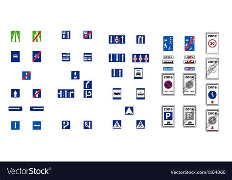 Rectangle blue road signs Royalty Free Vector Image