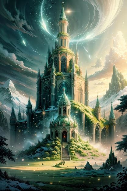 Premium AI Image | There is a cartoon anime fantasy fairytale castle in ...