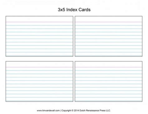 Blank Note Card Template For Word Intended For Index Card Template For ...