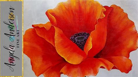 RED POPPY Acrylic Painting Georgia O'Keeffe Inspired Tutorial LIVE ...