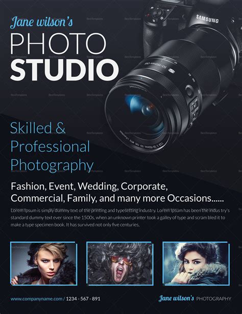 Beautiful Creative Photography Flyer Design Template in PSD, Word ...