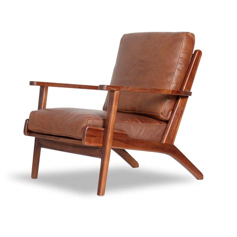 Mid Century Modern Kalley Brown Leather Accent Chair - Walmart.com ...