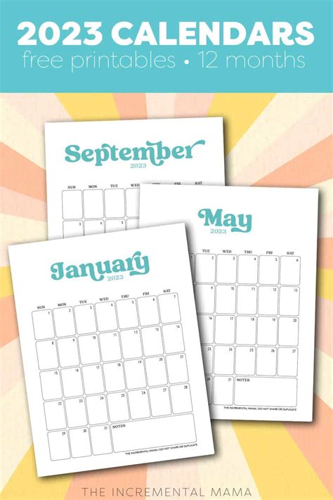 2023 calendar printable cute free 2023 yearly calendar templates - cute ...