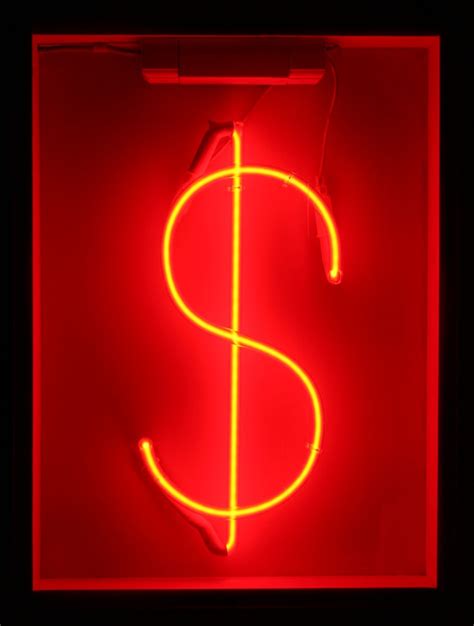 Dollar symbol - 455mm x 610mm - Mounting: Wooden (Red) - £80 - To hire ...