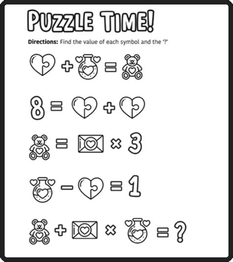 Math Number Puzzles Printable