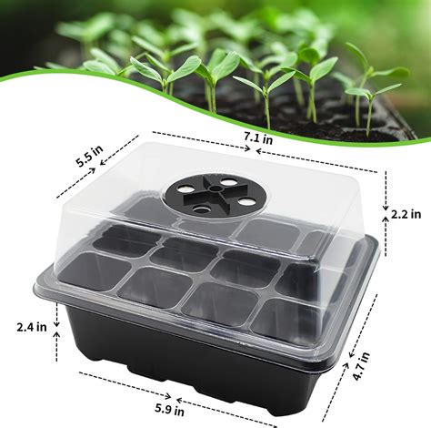 3x Seed Trays for Seedlings Reusable with Lids, 12 Holes propagators ...