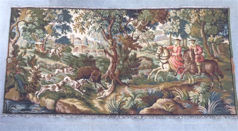 wild boar hunting scene tapestry - Textiles - Catawiki