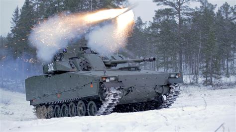 Swedish CV-90 IFV launching a SPIKE LR ATGM : r/TankPorn