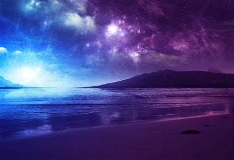 Blue and Purple Beach Sunset