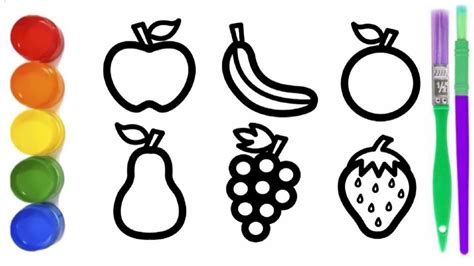 Drawing Fruits for Kids / Easy Drawing / Kids Song in 2022 | Easy ...