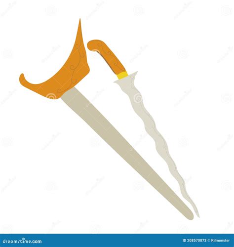 Indonesia Traditional Weapon Keris Vector Stock Vector - Illustration ...