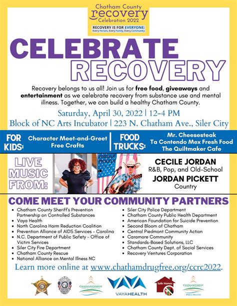 Second ‘Celebrate Recovery Rally’ set for April 30 | The Chatham News ...