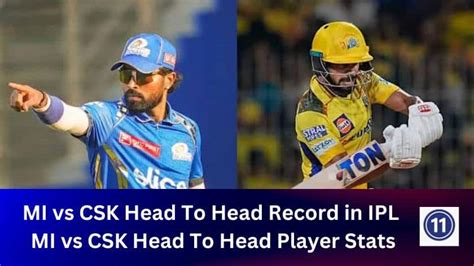 MI Vs CSK Head To Head Record In IPL And MI Vs CSK Head To Head IPL ...