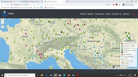 Larger scale European weather radar network map [5] | Download ...