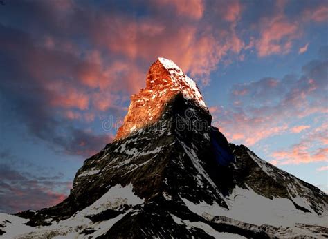 Sunrise on the Matterhorn stock image. Image of ridge - 16258563